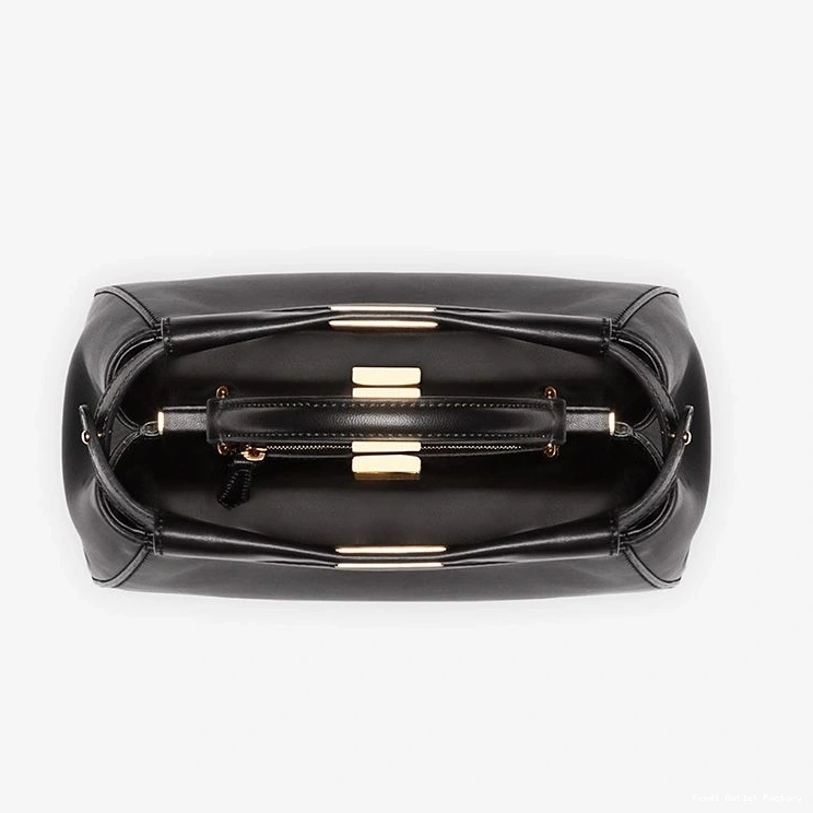 Affordable HOT Peekaboo Fendi Leather Mini Iconic In Handbag Nappa Black 0731